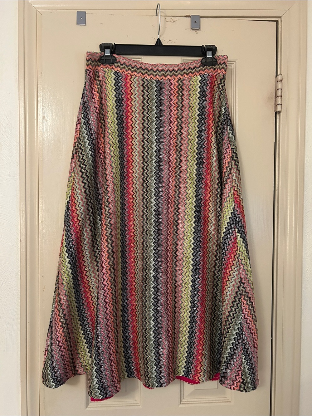 Anthropologie Multi-Stripe Chevron A-Line Skirt. With lining-vintage